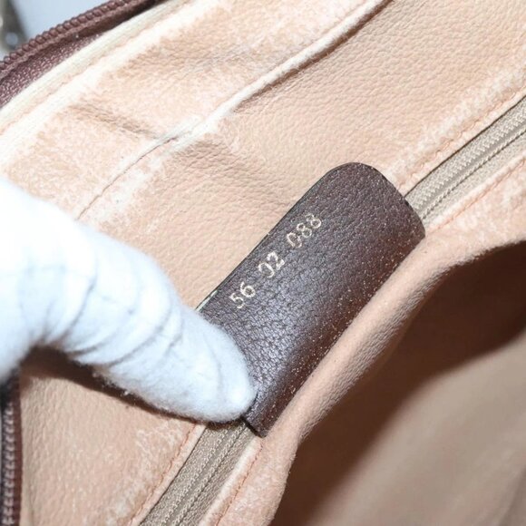 GUCCI GG Supreme Web Sherry Line Bag PVC Beige Gold Red 56 02 088 Auth BA2392 - Picture 10 of 16